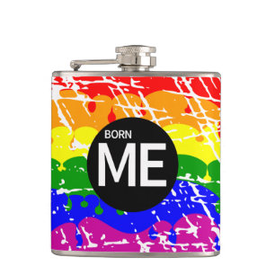 Flasques Drapeau Arc-En-Ciel Gay Né Ainsi