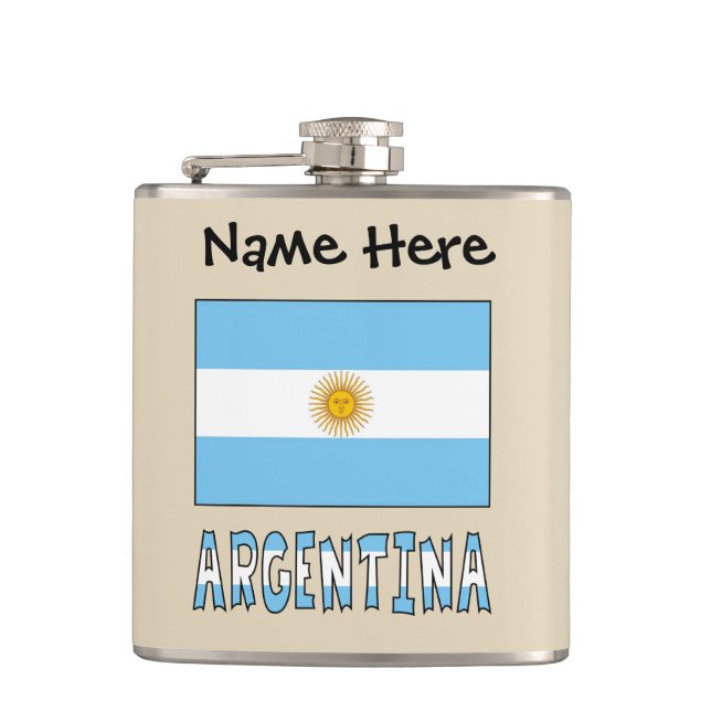 Flasques Drapeau argentin Argentine Texte personnalisé  (Devant)