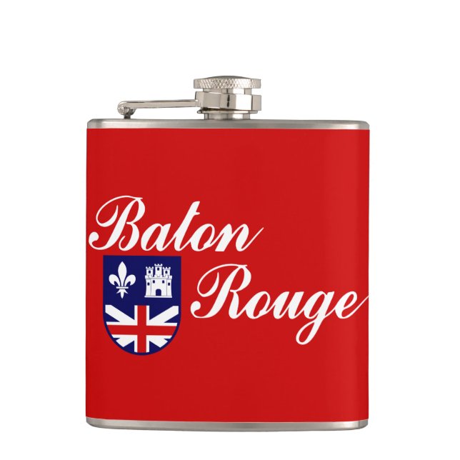 Flasques Drapeau de Baton Rouge, Louisiane Hip Flask (Devant)