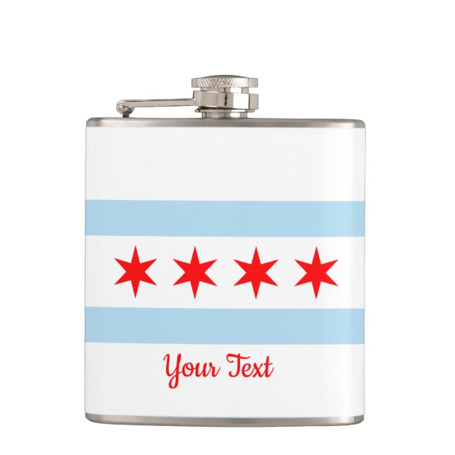 Flasques Drapeau de Chicago, Illinois Hip Flask (Devant)