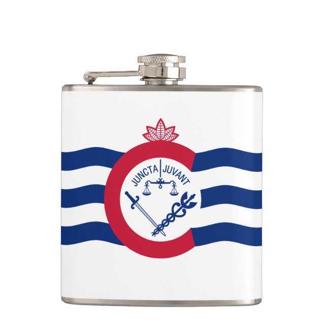 Flasques Drapeau de Cincinnati, Ohio Hip Flask (Devant)