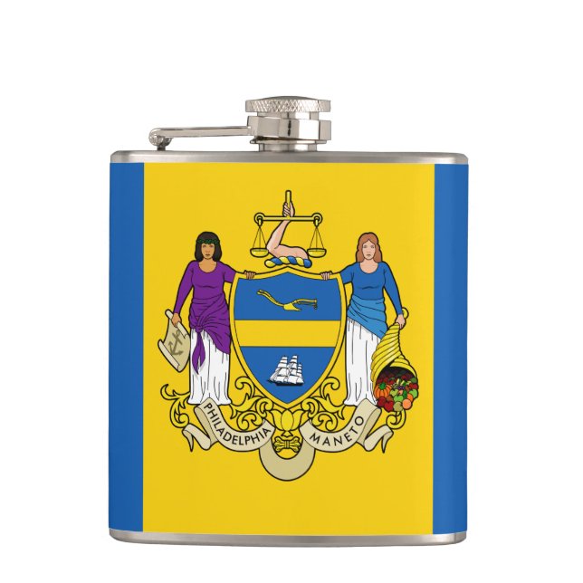 Flasques Drapeau de Philadelphie, Pennsylvanie Hip Flask (Devant)