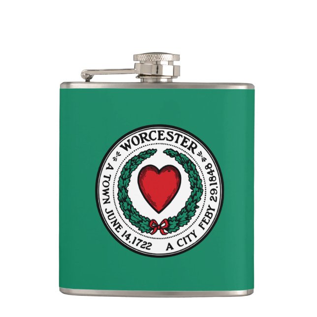 Flasques Drapeau de Worcester, Massachusetts Flask (Devant)