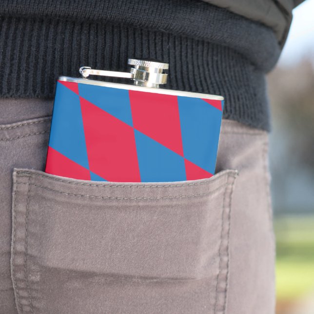 Flasques Drapeau diamant Bavière bleu et rouge Motif (En situation)