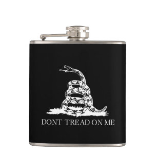 Flasques Drapeau Gadsden Ne me marche pas dessus NOIR BLANC