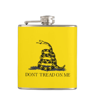 Flasques Drapeau Gadsden Ne me marche pas dessus NOIR JAUNE