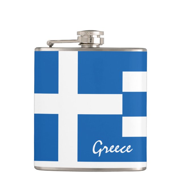 Flasques Drapeau grec et fiole - Grecs fans de voyages/spor (Devant)