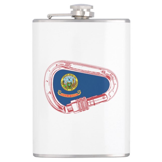 Flasques Drapeau Idaho Escalade carabiner (Devant)