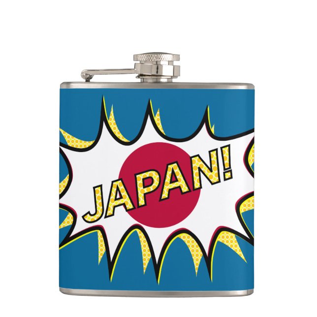 Flasques Drapeau Japonais Kapow Étoile De Style Comique (Devant)