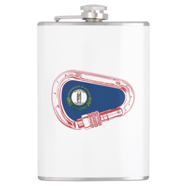 Flasques Drapeau Kentucky Escalade carabiner (Devant)