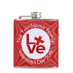 Flasques Drapeau LOVE Rouge Anglais Personnalisé