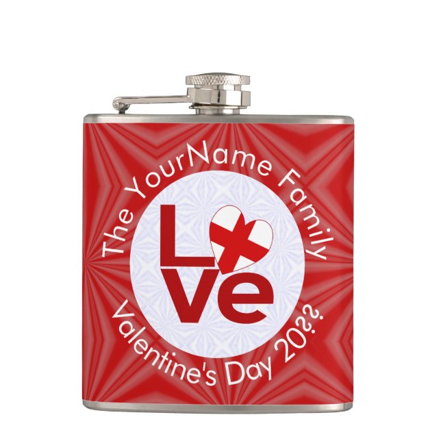 Flasques Drapeau LOVE Rouge Anglais Personnalisé  (Devant)