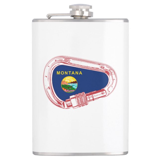 Flasques Drapeau Montana Escalade carabiner (Devant)