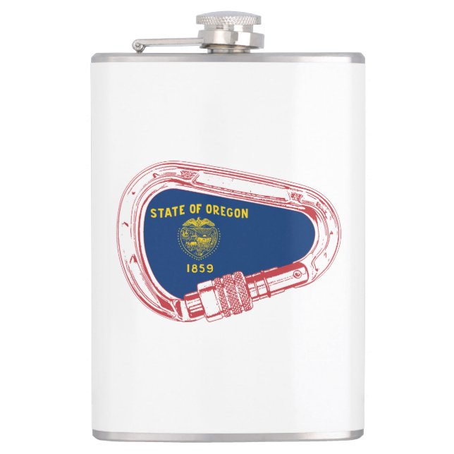 Flasques Drapeau Oregon Escalade carabiner (Devant)