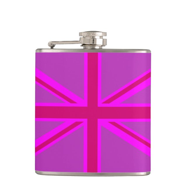 Flasques Drapeau rose Fuchsia Union Jack (Devant)