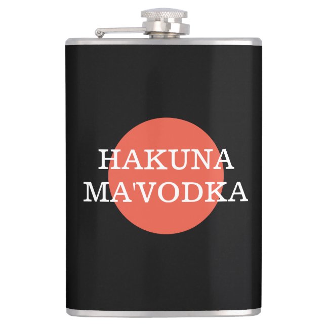 Flasques Drôle Citation Hakuna Ma'Vodka Boire Parodie (Devant)