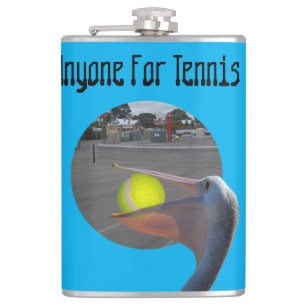 Flasques Drôle joueur de tennis Pelican, Hip Flask