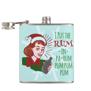 Flasques Drôle Noël Retro Rhum Boire Fête Femme