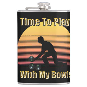 Flasques Drôle Vintage Bowls de pelouse temps de jeu, Hip F