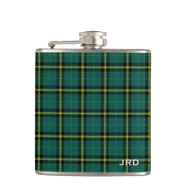 Flasques Duffy Tartan Monogramme vert brillant Plaid (Devant)