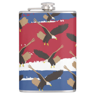 Flasques Eagle Bird USA Patriotic American Flag