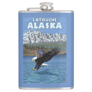 Flasques Eagle chauve plongeant - Latouche, Alaska