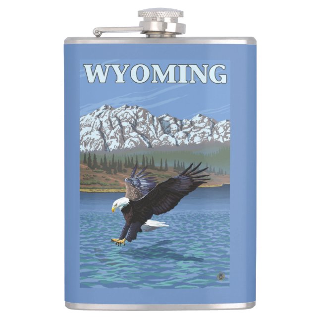 Flasques Eagle chauve plongeant - le Wyoming (Devant)