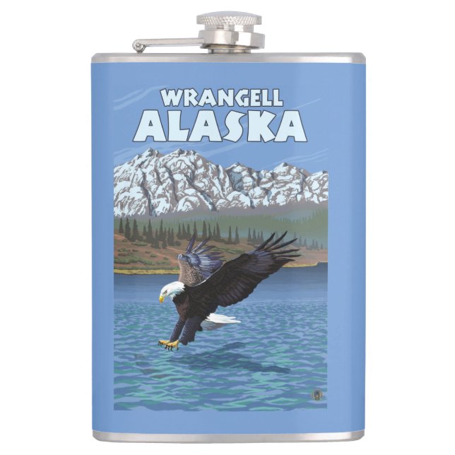 Flasques Eagle chauve plongeant - Wrangell, Alaska (Devant)