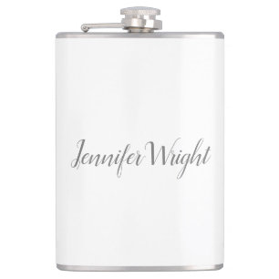 Flasques Écriture minimaliste professionnelle gris blanc