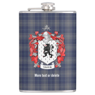 Flasques Edwards Family Crest et Tartan Plaid