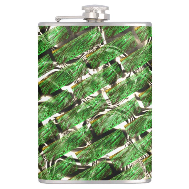 Flasques Effet de mur vert clair et bulles blanches? (Devant)