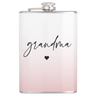 Flasques Élégant et subtil Pink Grandma Script Cadeau