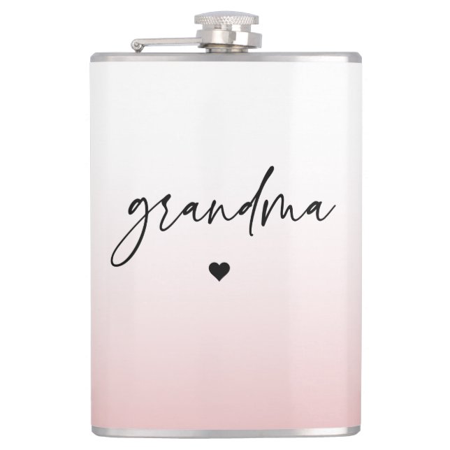 Flasques Élégant et subtil Pink Grandma Script Cadeau (Devant)
