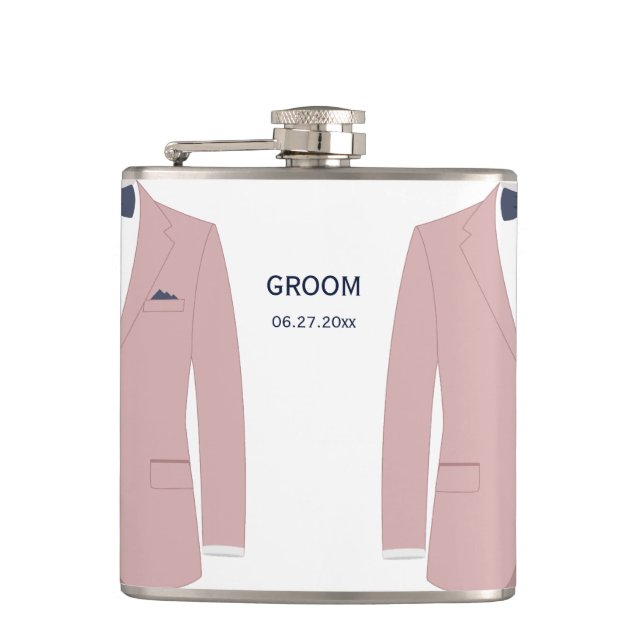 Flasques Elégant Flask Gay Mariage Cadeau Pour Groom Pink (Devant)