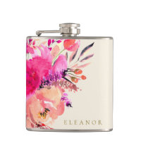 Élégant floral aquarelle rose personnalisé pour co