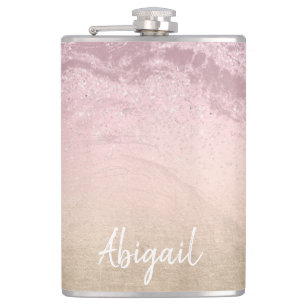 Flasques Elégant moderne chic rose or parties scintillant m