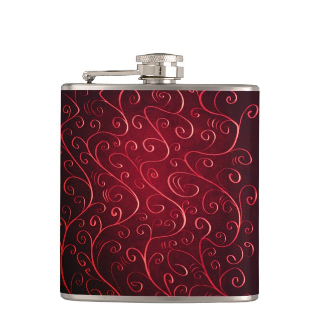 Flasques Élégant Motif Red Swirl (Devant)