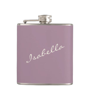Flasques Élégant nom de script poussiéreux violet pour la f