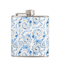 Élégant Rose et manuscrit victorien bleu