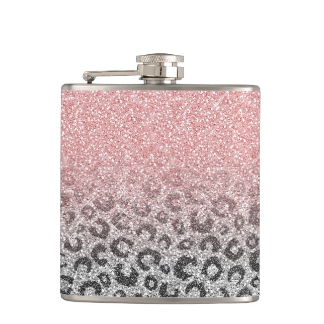Flasques Élégant Rose Gold Parties scintillant Empreinte de (Devant)