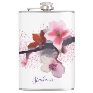 Flasques Élégante fleur de cerisier rose et pourpre