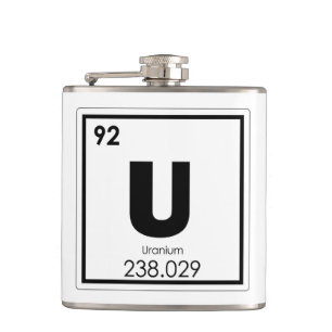 Flasques Élément chimique de l'uranium, symbole formule chi