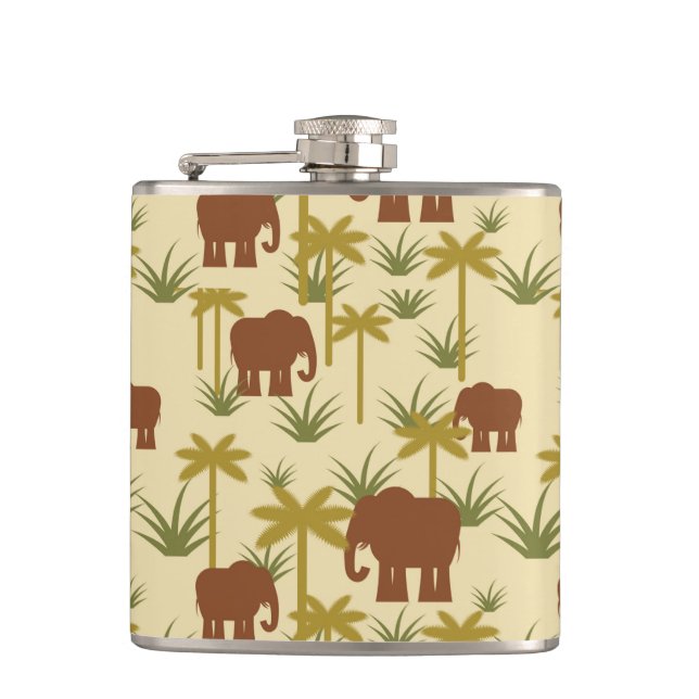 Flasques Éléphants et paumes dans le camouflage (Devant)
