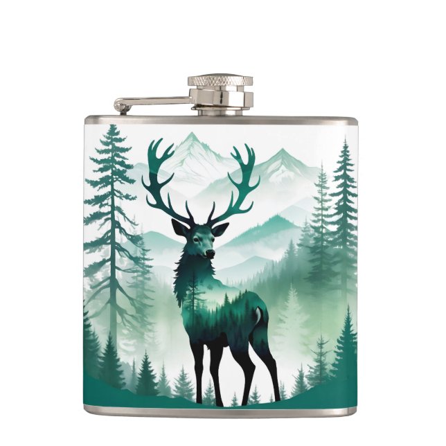 Flasques Elk Faune Animal Nature Environnement Forêt Art (Devant)