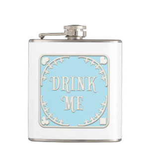 Flasques Emblème Bleu du Tea Party de "Drink Me" Wonderlan