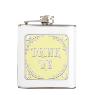 Flasques Emblème Jaune du Tea Party de "Drink Me" Wonderlan