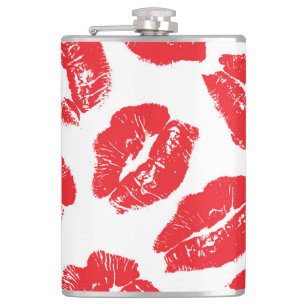 Flasques Empreinte Kiss Lèvres rouges : Vintage sans fil