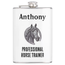 Entraîneur Professionnel Cheval Noir Blanc Sketch 