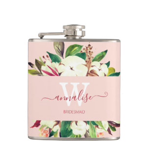Flasques Épouse rose clair monogramme