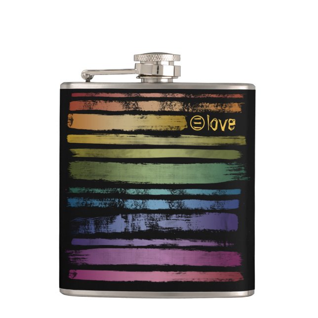Flasques Equality Love Rainbow Brush Strokes LGBTQ ID656 (Devant)